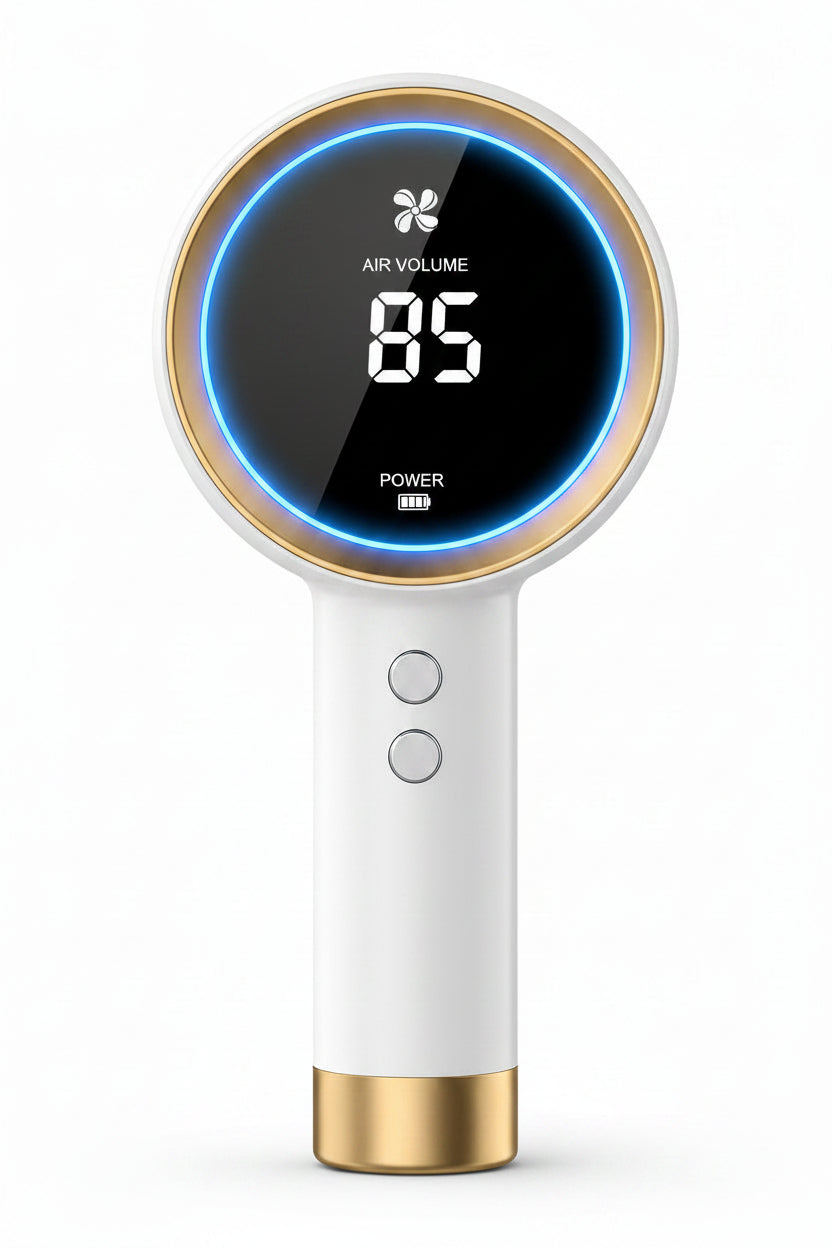 Portable Handheld Turbo Fan 100-Speed Adjustable High Speed Cooling Fan USB Rechargeable Quiet Personal Fan for Travel