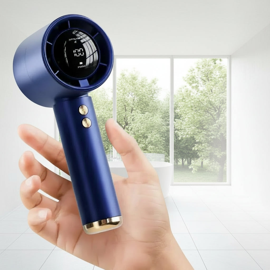 Portable Handheld Turbo Fan 100-Speed Adjustable High Speed Cooling Fan USB Rechargeable Quiet Personal Fan for Travel