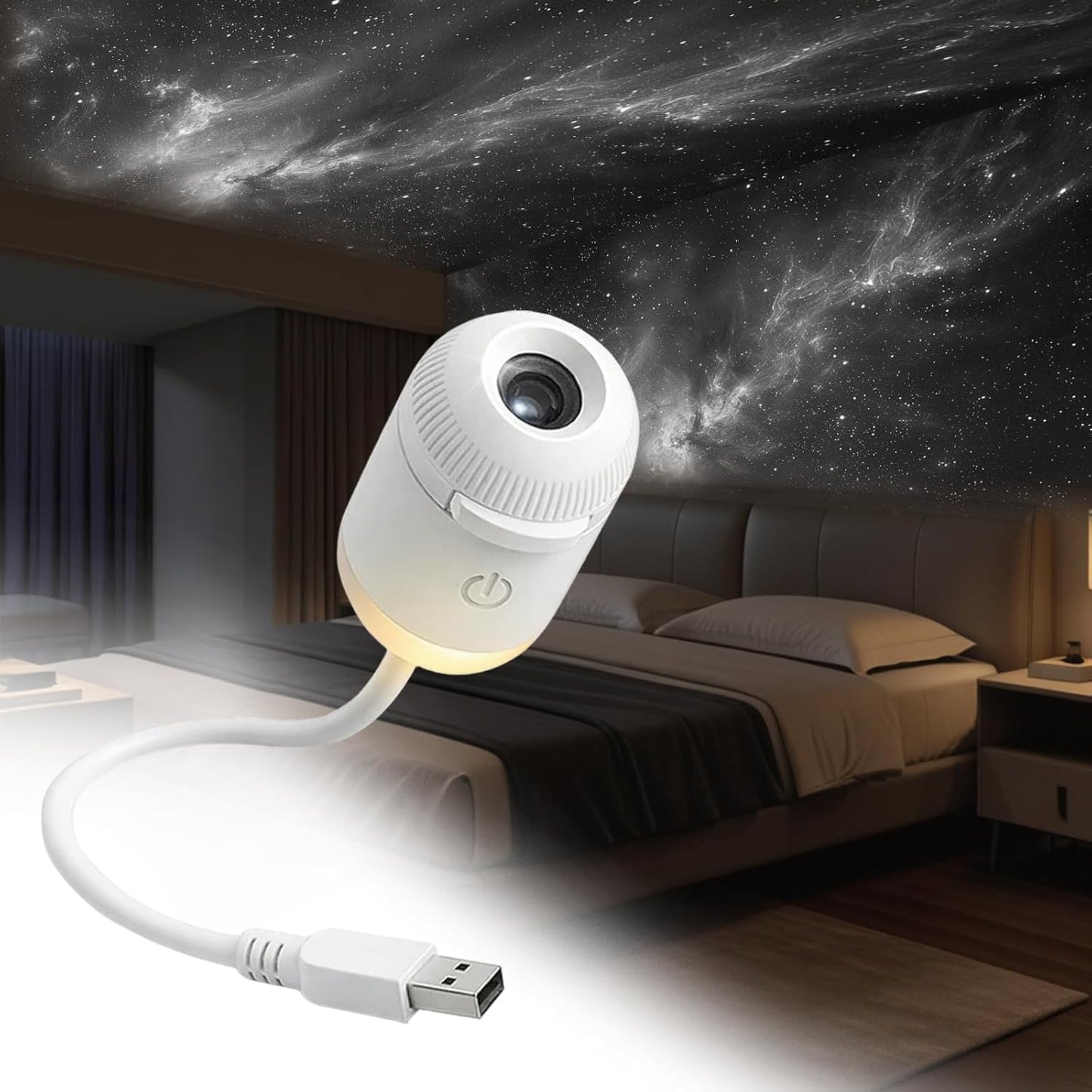 2-In-1 Galaxy Projector Night Light, 360° Adjustable Sternenhimmel Projektor Kinder Erwachsene, LED Projektor Sternenhimmel Mit 12 Schiebbare Projektionsfolien, Deckenprojektor, Geschenke Für Mama