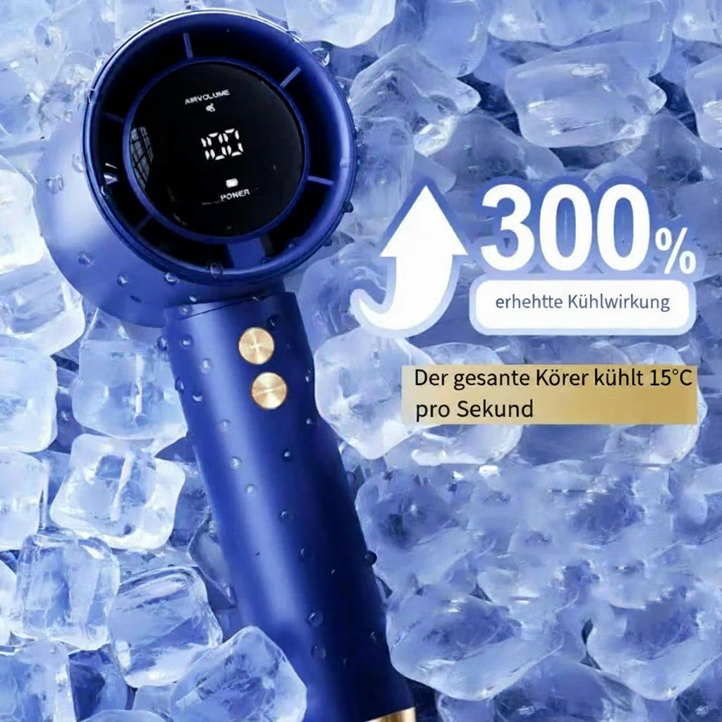 Portable Handheld Turbo Fan 100-Speed Adjustable High Speed Cooling Fan USB Rechargeable Quiet Personal Fan for Travel