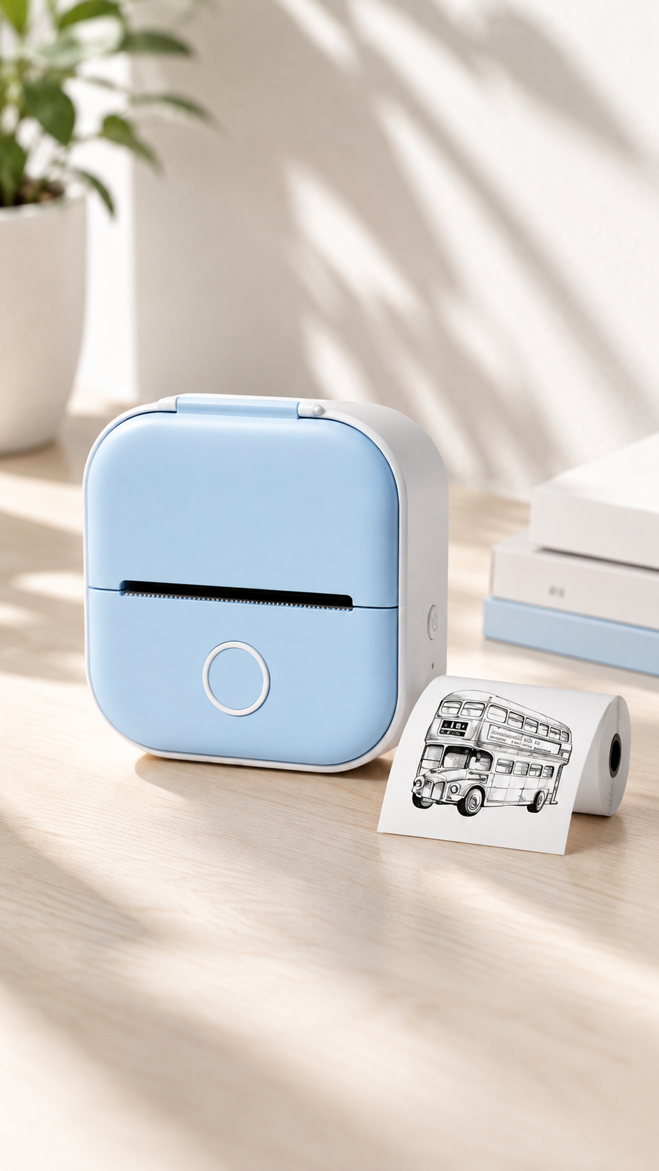 1 MiniPrint™-Drucker in deiner Wunschfarbe
1 Standard-Thermopapierrolle im Drucker-Lieferumfang
1 farbige Rolle in Lila
1 farbige Rolle in Mint
1 farbige Rolle in Orange