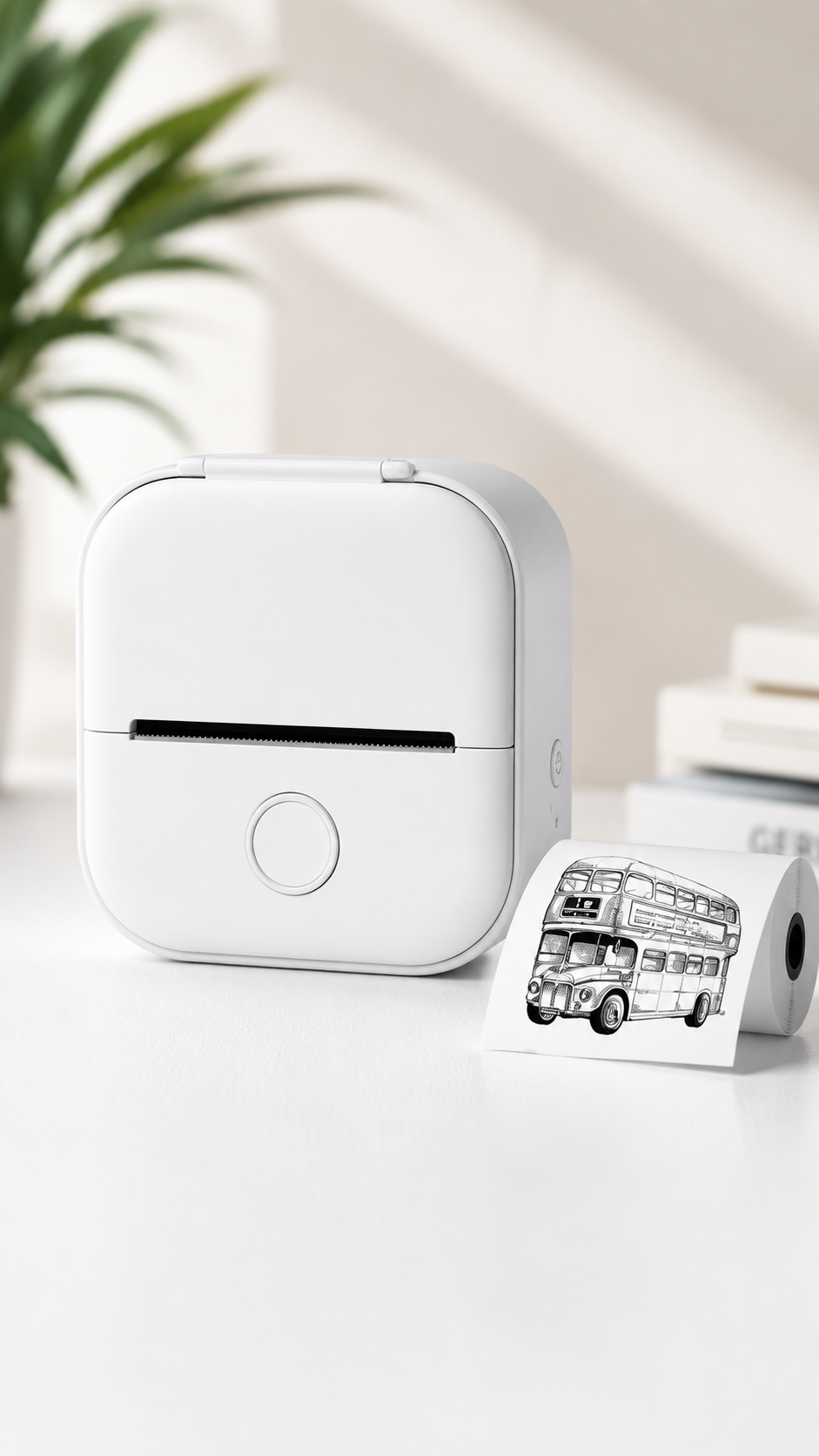 T02 Mini-Thermodrucker 1 × Papierrolle Weiß – Kompakter Bluetooth