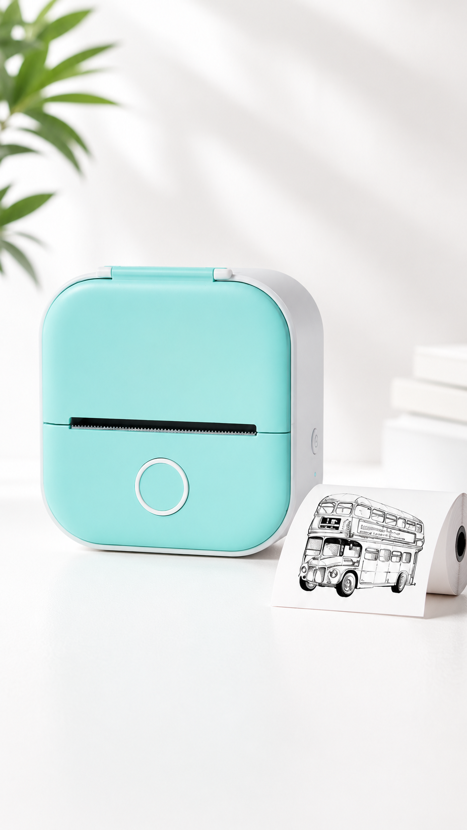 T02 Mini-Thermodrucker 1 × Papierrolle Weiß – Kompakter Bluetooth