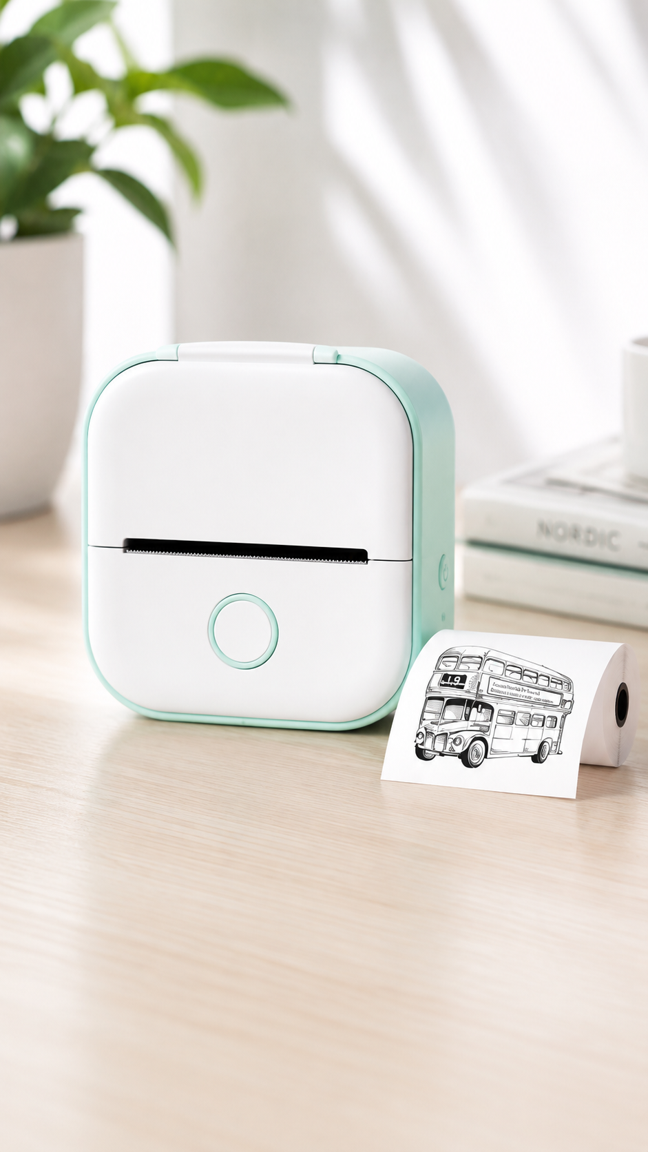 T02 Mini-Thermodrucker 1 × Papierrolle Weiß – Kompakter Bluetooth
