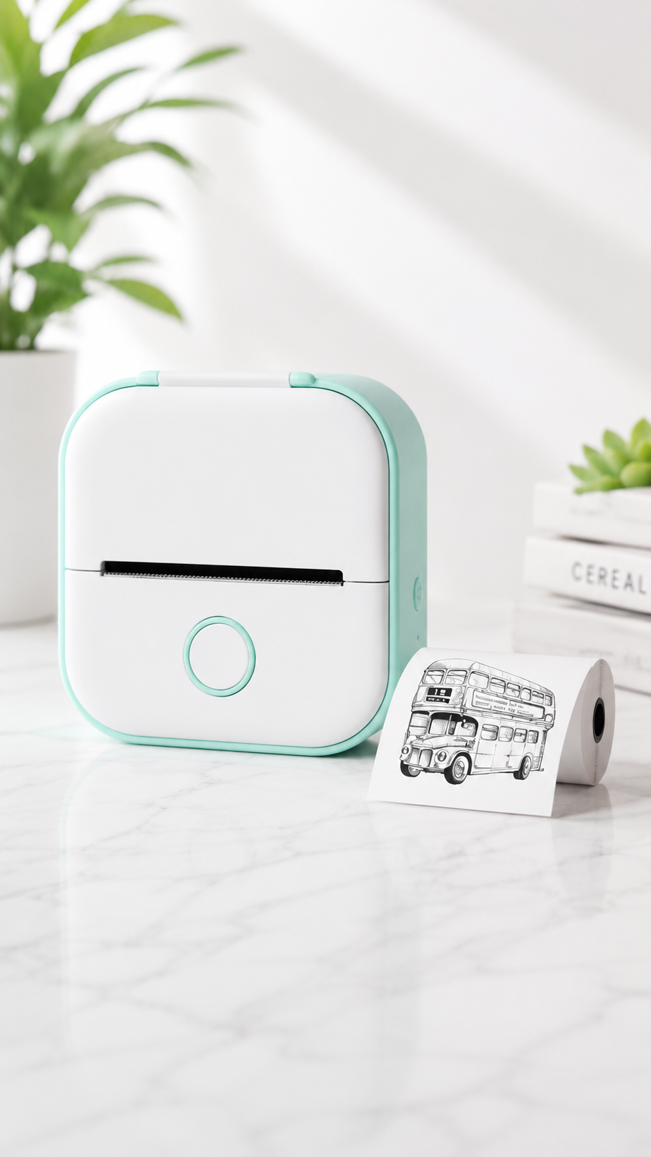 T02 Mini-Thermodrucker 1 × Papierrolle Weiß – Kompakter Bluetooth
