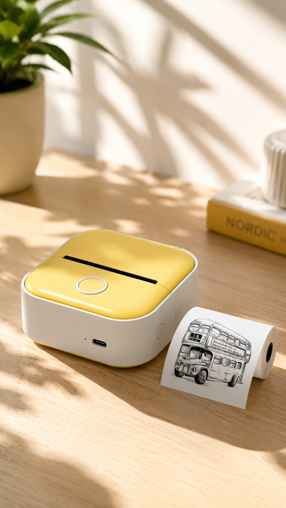 T02 Mini-Thermodrucker 1 × Papierrolle Weiß – Kompakter Bluetooth
