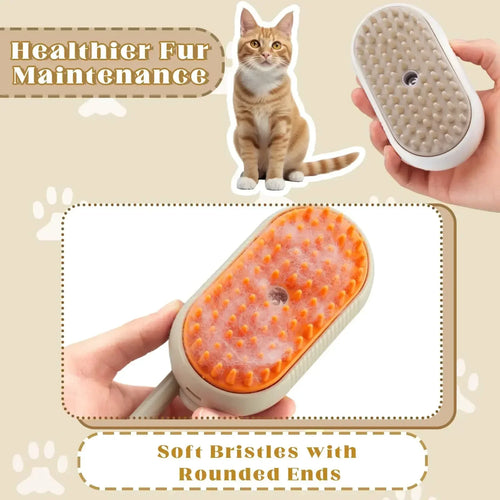 1~2 Stück Dampf-Haustierbürste 3-in-1 Massage-Hundebürste mit Dampfspray Schönheitsbürste zur Entfernung von Verfilzungen und losem Haar Katzen-Pflegekamm Hunde