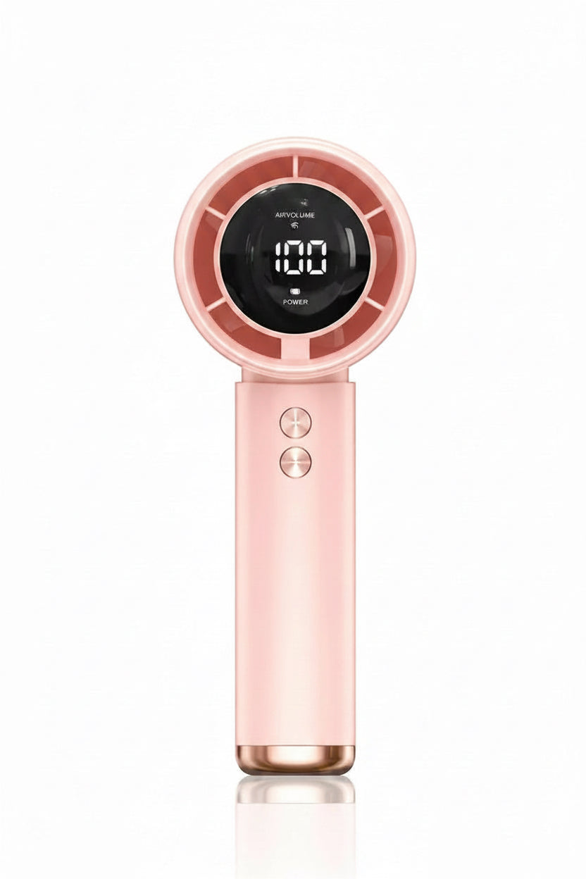 Portable Handheld Turbo Fan 100-Speed Adjustable High Speed Cooling Fan USB Rechargeable Quiet Personal Fan for Travel
